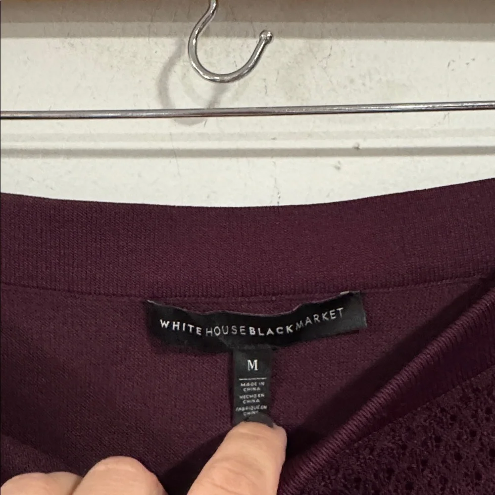 White House Black Market Plum Lace Midi Skirt